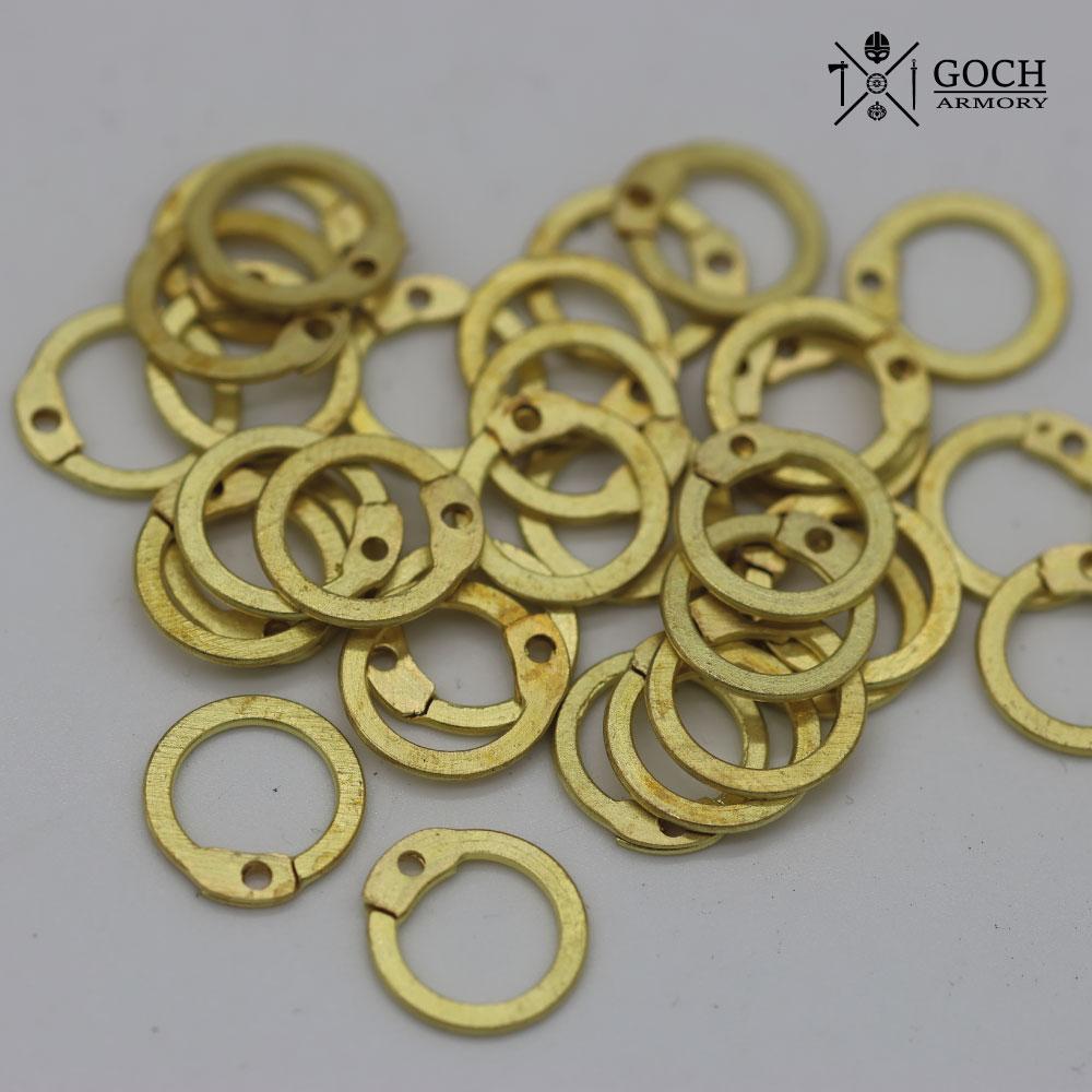 Brass chainmail rings- Flat 9mm, round riveted- 100 grams