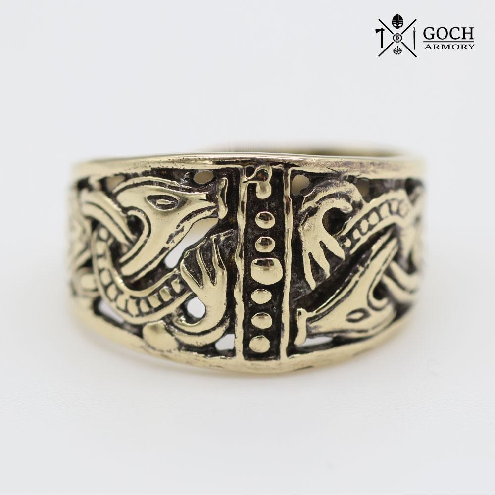 Fyrkat ring in white brass