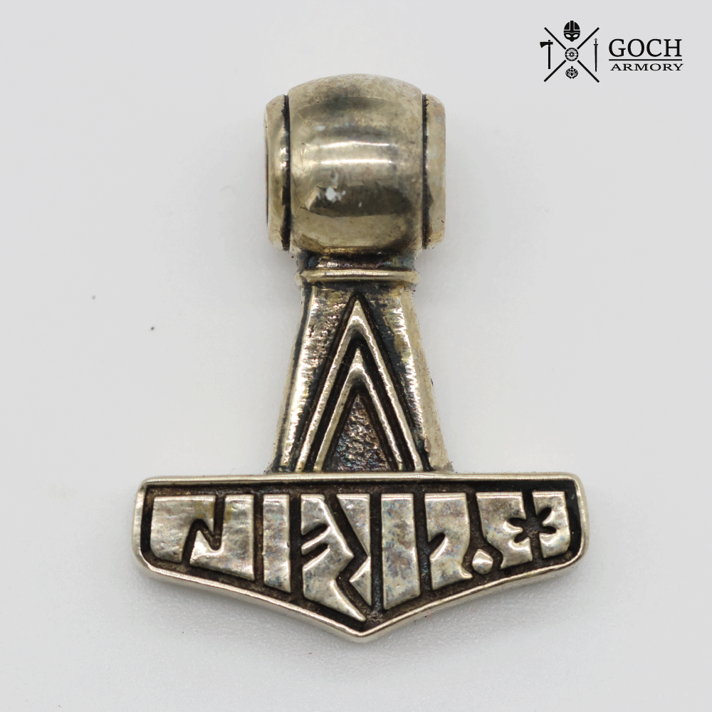 Thor's hammer, made of white brass